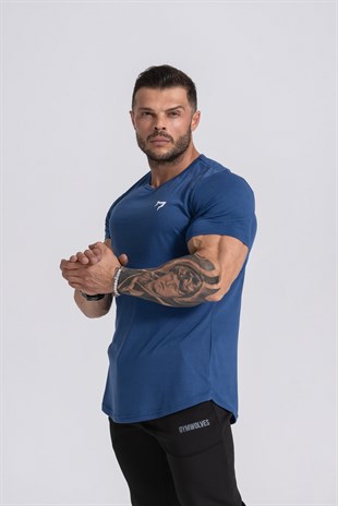 Gymwolves Spor Erkek T-Shirt | İndigo | T-shirt | Workout Tanktop | Gymwolves