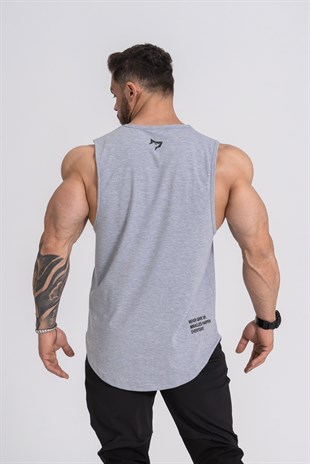 Gymwolves Erkek Kolsuz T-Shirt | Gri | Erkek Spor T-shirt | Workout Tanktop | Gymwolves