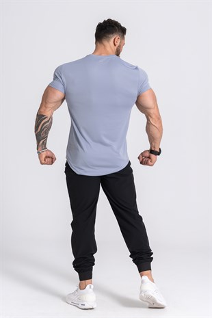 Gymwolves Pro Air Erkek Spor T-Shirt | Light Gri | T-shirt | Workout Tanktop | Never Give Up | Pro Serisi |Gymwolves
