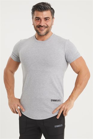 Gymwolves Man Sport T-Shirt | Grey | Workout Tanktop | Never Give Up |
