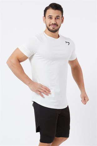 Gymwolves Spor Erkek T-Shirt | Krem | T-shirt | Workout Tanktop | Gymwolves